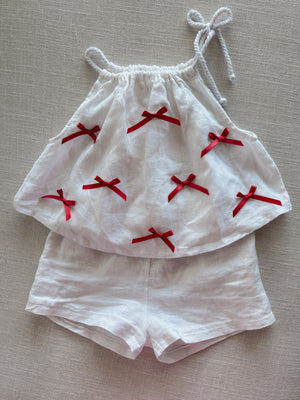 Amour Bow Linen Top