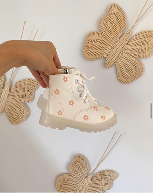 White Lace Up Boots/ Custom Hand Painted Boots *PRE ORDER*