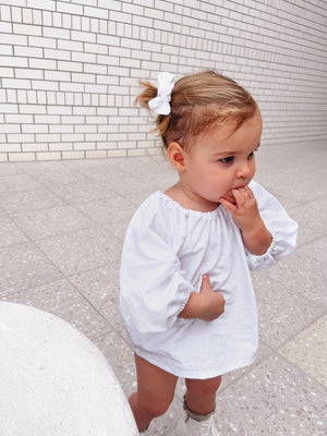 Balloon Sleeve Blouse - White Linen