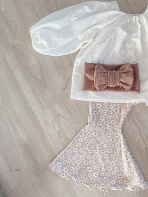 Balloon Sleeve Blouse - White Linen