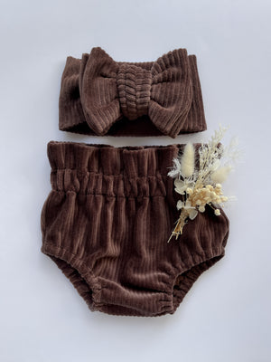Velvet Baby Bloomers - Cocoa