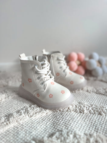 White Lace Up Boots/ Custom Painted (*PRE-ORDER*)