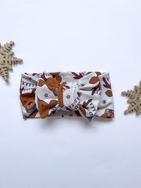 Jumbow Top Knot Headband - Reindeer