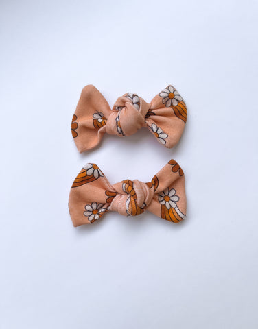 Velvet Mini Bows | Peach