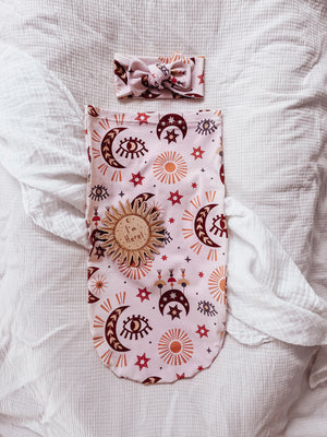 Newborn Sleep Pouch & Bow Set - STARDUST